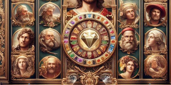 Image of the Da Vinci Diamonds slot machine featuring Renaissance-inspired symbols and a luxurious design.